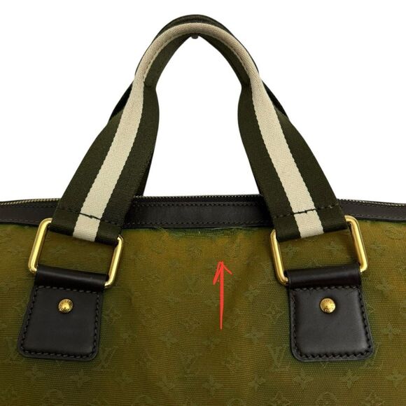 Louis Vuitton Unisex Large Monogram Canvas Mary Kate Tote Bag Green Khaki Travel - Picture 13 of 15